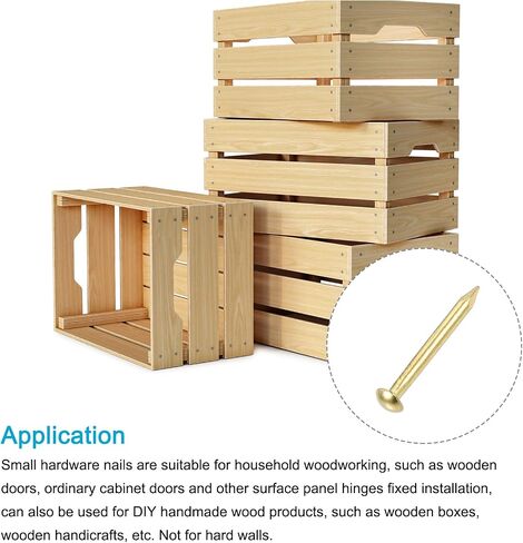 METALLIXITY Small Nails (1.5x15mm) 120pcs, Brass Tiny Hardware Nails - for Household Woodworking, Brass Tone in Saudi Arabia