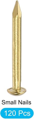 METALLIXITY Small Nails (1.5x15mm) 120pcs, Brass Tiny Hardware Nails - for Household Woodworking, Brass Tone in Saudi Arabia