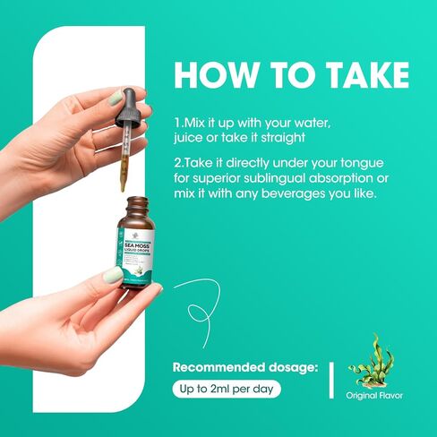زيت الحبة السوداء لطحالب البحر لجهاز المناعة والأمعاء والبشرة والطاقة، 7 في 1 قطرة سائلة من مركب طحالب البحر مع سبيرولينا، البلسان الأسود، جذر الأرقطيون، فاكهة التنين، نكهة فاكهة التنين، 2 أونصة سائلة in Saudi Arabia