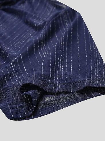 Men's Sheer See Through Mesh Tee Glitter Button Front Short Sleeve T-Shirt Tops in Kuwait