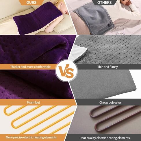 Heating Pad for Back,4lb Weighted Heating Pads for Pain Relief &Cramps,Gifts for Women, Men,12 * 24 King Size with 4 Heating Setting,2H Auto Off,Dry Moist Heat,Machine Washable,Purple in Saudi Arabia