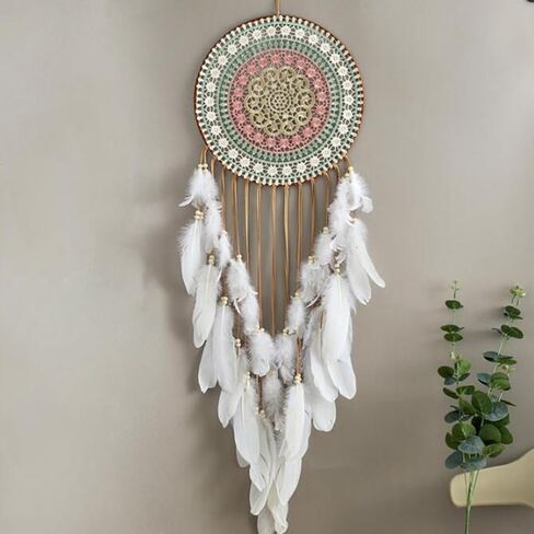 Blue Dream Catchers for Bedroom Adult, Macrame Large Dream Catcher for Wall Hanging Evil Eye Protection Pedant for Home Decor in Kuwait