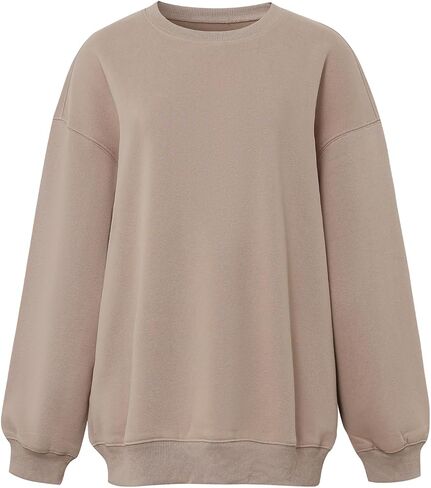 Women's Knit Solid Color Long Sleeve Crew neck Loose Pullovers Tops Sweatshirt in Saudi Arabia