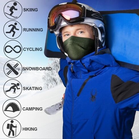 AXBXCX Men's Extreme Cold Weather Face Mask Neck Warmer for Winter Sports in Kuwait