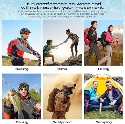 قناع تزلج يورزوم قطعة واحدة مكون من 3 فتحات وزهرة الكاجو قناع الوجه الكامل للشتاء غطاء وجه بالاكلافا للرياضات الشتوية الخارجية in Kuwait