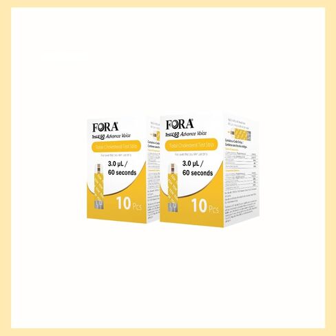 FORA Blood Total Cholesterol Test Strips (10pcs/Box, Compatible with FORA Test N'Go Advance Voice Meter) in Saudi Arabia