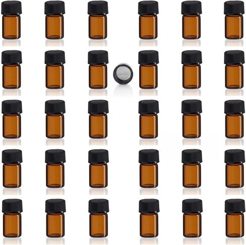 5/8 Dram Amber Glass Vials w/Polycone Caps (5/8Dram w/Polycone Cap (Pack of 3) in Saudi Arabia