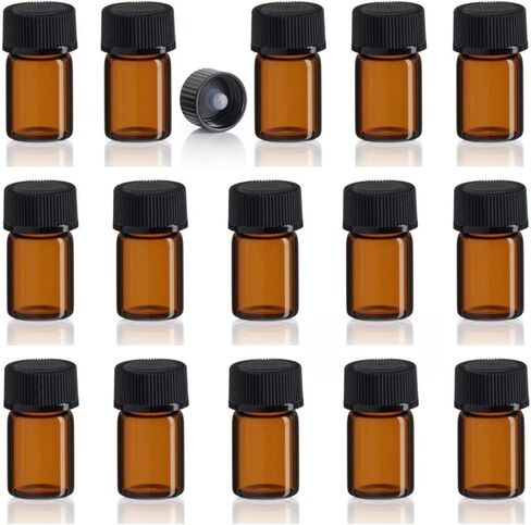 5/8 Dram Amber Glass Vials w/Polycone Caps (5/8Dram w/Polycone Cap (Pack of 3) in Saudi Arabia
