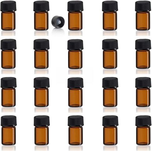5/8 Dram Amber Glass Vials w/Polycone Caps (5/8Dram w/Polycone Cap (Pack of 3) in Saudi Arabia