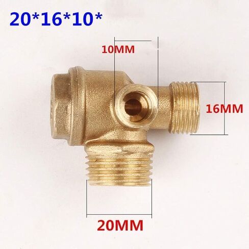 2Pcs Gold Female Thread Check Valve 3-Port Brass Male Threaded Air Compressor Check Valve Central Pneumatic Check Valves Air Compressor Replacement Parts Air Compressor Accessories in Saudi Arabia