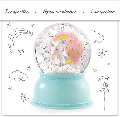 DJECO Snowglobe Nightlight Ballerina - كرة ثلجية رائعة، تذكار، ديكور لغرفة نوم الأطفال وغرفة اللعب - ضوء ليلي مهدئ للرضع والأطفال الصغار - ألعاب للفتيات والأولاد بعمر 3 سنوات فما فوق in Saudi Arabia