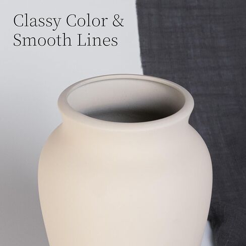 Ceramic Black Vase Home Decor, 9 Inch Wide Mouth Pottery Vase, Vintage Farmhouse Vase Boho Neutral Decor, Terracotta Rustic Vase for Living Room, Entryway, Floor, Mantel Decoration in Kuwait