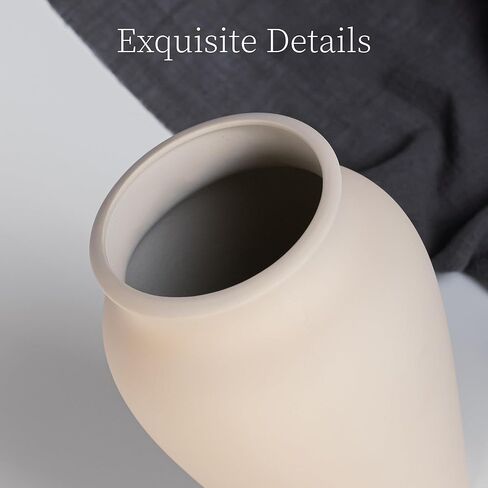 Ceramic Black Vase Home Decor, 9 Inch Wide Mouth Pottery Vase, Vintage Farmhouse Vase Boho Neutral Decor, Terracotta Rustic Vase for Living Room, Entryway, Floor, Mantel Decoration in Kuwait