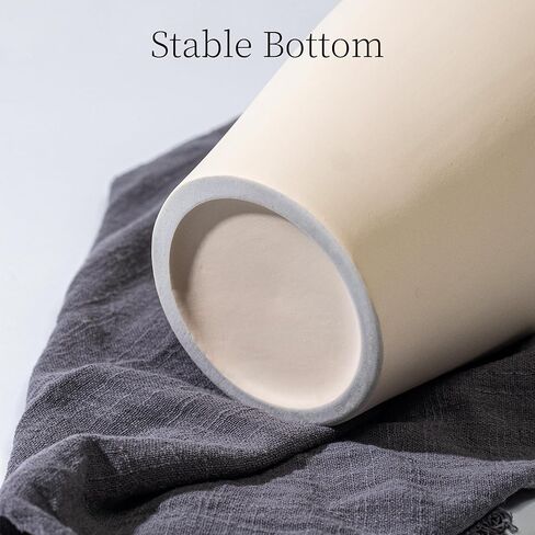 Ceramic Black Vase Home Decor, 9 Inch Wide Mouth Pottery Vase, Vintage Farmhouse Vase Boho Neutral Decor, Terracotta Rustic Vase for Living Room, Entryway, Floor, Mantel Decoration in Kuwait