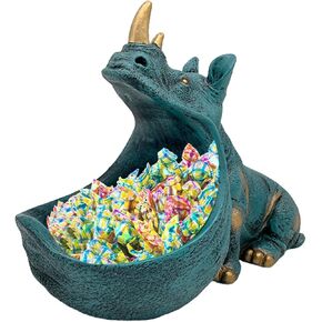 aboxoo وحيد القرن تمثال ديكور المنزل تمثال الراتنج طبق الحلوى مضحك، وعاء المفاتيح، منحوتة الفم الكبير الجدول الفن الديكور أشتات حاوية تخزين مربع، مكتب مكتب، غرفة المعيشة (الضوء الأزرق) in Kuwait