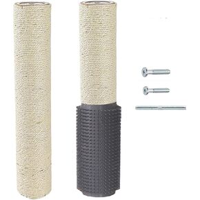 4-Pack Cat Tree Tower Replacement Parts Post 15.7" L,Ø 2.75" Pole with Self Groomer and Massager, DIY Cat Scratching Post