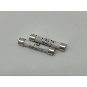 Ceramic Fuse, HV610, 10A / 600VAC/DC, 6x32mm for use in Multimeters (2pcs/pk), White, FF10A6V632ASTM
