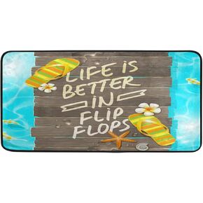 Elegant Bees Kitchen Rugs Flowers Summer Bath Mat for Bathroom Absorbent Non Skid Washable Standing Floor Desk Mat Runner Carpet for Home Office Hallway Sink Stove Laundry 39X20 inches