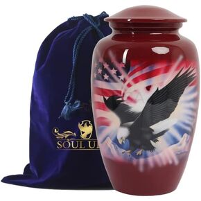 SOULURNS - Ocean Cosmic Abstract Marble & Blue Cremation Urns for Human Ashes Burial Funeral Memorial Urns for Ashes Fits 200 Lbs