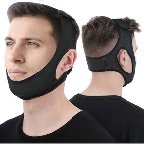 أجهزة مضادة للشخير، حزام ذقن للنوم، حزام ذقن مضاد للشخير لمستخدمي CPAP، حزام ذقن قابل للتعديل وجيد التهوية للرجال والنساء أثناء النوم، شعر غير لاصق، لا يبهت، صديق للبشرة، قطعة واحدة in Kuwait
