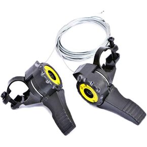 1 Pair Speed Bike Shifters Shift Levers 15/18/21 Speed Handlebar Universal Bicycle Thumb Gear Shifter Shift Cable