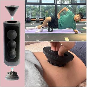Foam Roller and Massage Balls Set, Yoga Roller Set, Body Roller Set Including High Density Back Roller, Foot Fasciitis Ball, Double Massage Ball and 2 Myofascial Trigger Point Release Balls