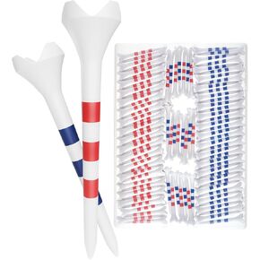 Plastic Golf Tees, 4 Prongs 100 Pcs 2 3/4" Inch Golf Tees, Unbreakable Golf Tees with Mark, Reduce Friction Side Spin More Stable