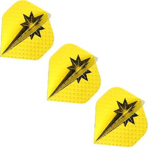 PATIKIL Slim Dart Flights, 3 Pack Aluminum Foil Unique Design Dart Accessories for Steel Tip Dart and Soft Tip Darts, Black Yellow