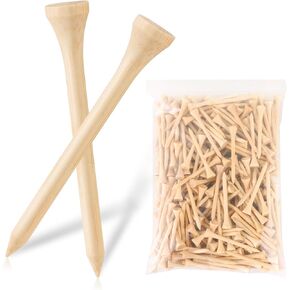 Bamboo Golf Tees 250 PCS 2-3/4 inch Length | Bamboo Golf Tees, 7X Stronger Than Wood Golf Tees, Reduce Friction & Side Spin (250)