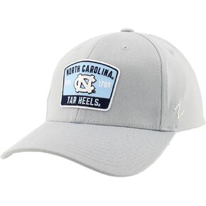ZHATS Men's Standard NCAA Officially Licensed Fitted Hat ZH Patch Switchback Light Gray, Grey, Medium