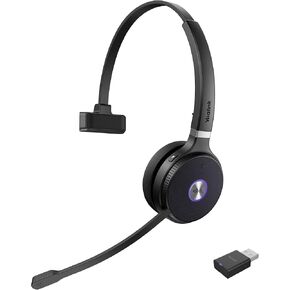 Yealink WH62 Portable Wireless Headset with DECT Dongle, Headset for Teams, Zoom Skype Certified, Office Work Headset with 2X Noise Cancelling Mic, 13 Call Time, 393 ft Range for Computer, Desk Phone