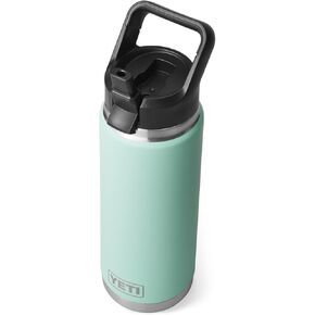 زجاجة YETI Rambler سعة 26 أونصة، معزولة بالفراغ، من الفولاذ المقاوم للصدأ مع غطاء من القش، باللون البني للأراضي الرطبة
