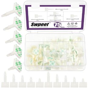 Swpeet 90Pcs 6 Sizes White 0.21" 0.25" 0.31" 0.39" 0.5" 0.64" Supporting Height Adhesive Insulated Standoffs Sticky PCB Spacer Assortment Kit, Adhesive Standoffs Insulated Standoffs for PCB PC Board