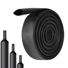 3/4 Inch 10Ft 3:1 Waterproof Heat Shrink Tubing,Marine Grade Shrink Wrap,Wire Shrink Wrap Tubing,Industrial Heat-Shrink Tubing (1, Black, 3/4"(19mm)-10Ft)