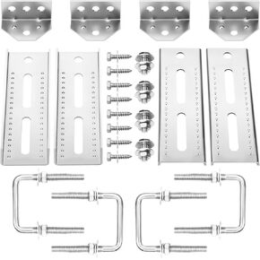 4 PCS 8" Top Bunk Bracket Kit Boat Trailer Heavy Duty Boat Trailer Bunk Brackets with Hardware for 3" x 3", 2" x 3", 1.5" x 3" Boat Trailer Crossmember