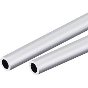 TOP-VIGOR 2Pcs 6063 Aluminum Round Tube, 12mm OD 8mm ID 300mm Length Seamless Aluminum Straight Tubing Pipe Tubing for Industry DIY Projects