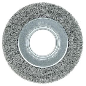 Weiler 03070 6" Wide Face Crimped Wire Wheel, .014" Steel Fill, 2" Arbor Hole, Made in the USA