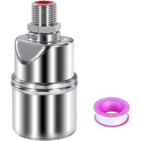 1/2'' Float Valve 304 Stainless Steel Automatic Water Level Control Valve for Water Tank Pool Water Tank Livestock Troughs
