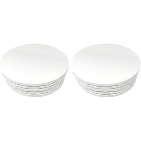 12 Inch White Round Cake Drums (5 Pack)- Wrapped Edges 1/2 Thick