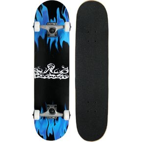 Krown Rookie Complete Skateboard - Pro Style Quality - Maple 7-Ply Deck, Aluminum Trucks, Urethane Wheels, Precision Bearings - The Perfect Beginners First Board