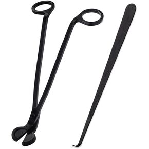 مجموعة إكسسوارات شموع 2 في 1، ولاعات لتشذيب فتيل الشموع، أداة تشذيب فتيل الشموع، مطفأة الشموع العتيقة، غطاسة فتيل الشموع لمحبي الشموع (أسود) in Kuwait