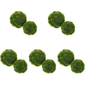 Cabilock 10pcs Green Moss Balls Decorative for Centerpiece Bowls Simulated Moss Balls Artificial Plant Moss Balls Topiary Ball Ornament for Garden Wedding Party Decoration(3.9in/4.7in)