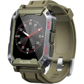 Smart Watch Rugged with 5ATM Waterproof Bluetooth Call(Answer/Dial Calls) Multiple Sports Tracking, Heart Rate Monitoring,AI Voice Assistant, 2.02'' Super HD Display