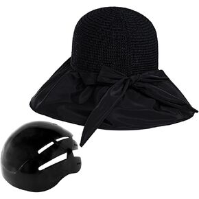 SM SunniMix Bicycle Helmet Hat Shaped Helmet Safety 58-60cm Sun Hat Bike Helmet Hat Type Helmet for Women's Unisex School Cycling Riding