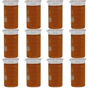 50ml Beaker, Tall Form, 3.3 Borosilicate Glass, Double Scale, Graduated, Karter Scientific 213F6 (Pack of 12)