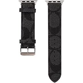 Luxury Soft Designer Leather Band Compatible with Apple Watch Series Ultra 8 7 6 5 4 3 2 1 SE, 38mm 40mm 41mm 42mm 44mm 45mm 49mm Single Tour for Women and Men