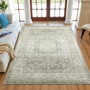 Modern Abstract Grey Area Rug 2×3, Soft Washable Rug, Non-Slip Floor Indoor Throw Rug, Small Rug for Entryway