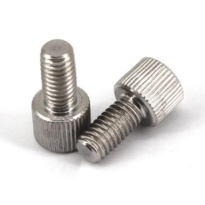 （20 pieces) M5x16 Knurled Thumb Screws 304 Stainless Steel Flat Head Screw Bolt Grip Knobs Thread Fasteners Hand Screws
