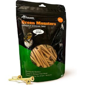 Frogger Golf Green Monsters 100% Bamboo Golf Tees, (2 3/4")