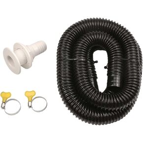 Bilge Pump Installation Kit Bilge Pump Hose 1-1/8-Inch Dia Plumbing Kit Replacement for 6 FT Premium Quality Kink-free Flexible PVC Hose Includes 2 Hose Clamps and Thru-Hull Fitting